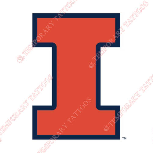 Illinois Fighting Illini Customize Temporary Tattoos Stickers NO.4606